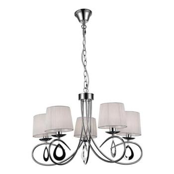  Csillár láncon ARNIKA 5xE14/40W/230V matt króm/fehér  kép