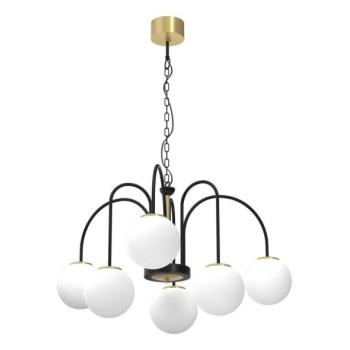  Csillár láncon CAMBRIDGE 6xE14/60W/230V fekete/sárgaréz  kép
