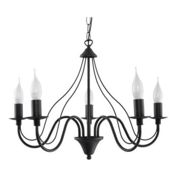  Csillár láncon MINERWA 5 5xE14/40W/230V fekete  kép