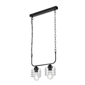  Csillár láncon MORGAN 2xE27/60W/230V fekete/króm  kép