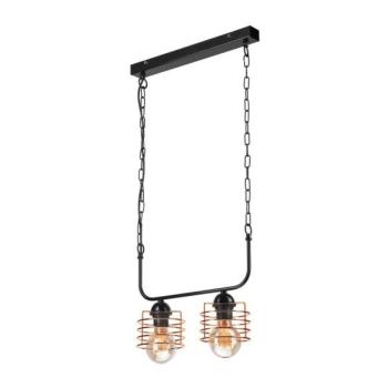  Csillár láncon MORGAN 2xE27/60W/230V fekete/réz  kép