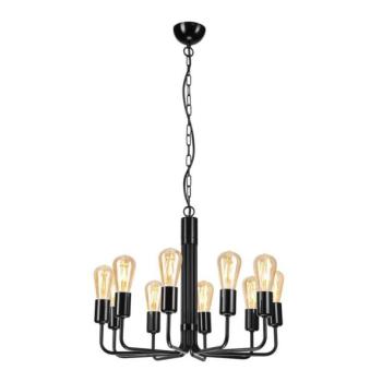  Csillár láncon TIFFANY 10xE27/60W/230V fekete  kép