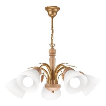  Csillár láncon TULIP 5xE27/60W/230V Tölgy  kép