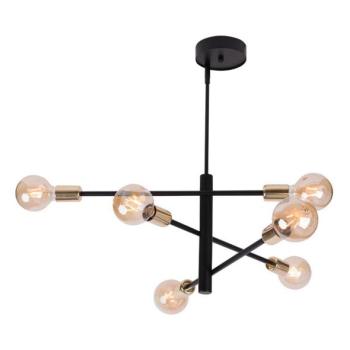  Csillár rúdon ONYX 6xE27/60W/230V fekete/arany  kép