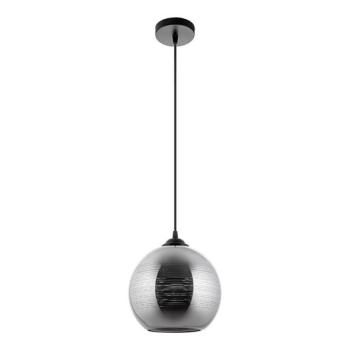  Csillár zsinóron 1xE27/60W/230V átm. 20 cm fekete  kép