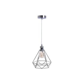 Csillár zsinóron 1xE27/60W/230V átm. 22 cm fényezett króm  kép