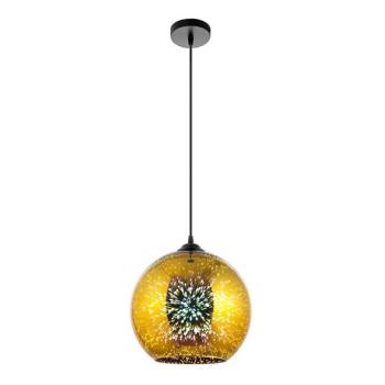  Csillár zsinóron 1xE27/60W/230V átm. 30 cm arany  kép