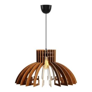  Csillár zsinóron 1xE27/60W/230V barna átm. 39 cm  kép