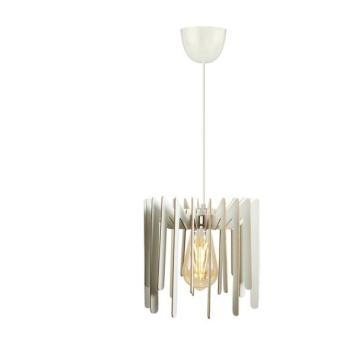  Csillár zsinóron 1xE27/60W/230V fehér átm. 23 cm  kép
