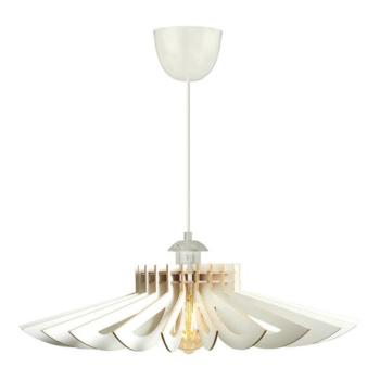  Csillár zsinóron 1xE27/60W/230V fehér átm. 52 cm  kép