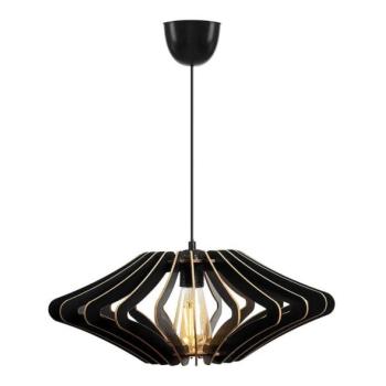  Csillár zsinóron 1xE27/60W/230V fekete átm. 47 cm  kép