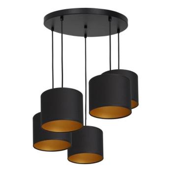  Csillár zsinóron ARDEN 5xE27/60W/230V fekete/arany  kép