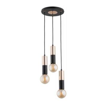  Csillár zsinóron BOLID 3xE27/60W/230V arany/fekete  kép