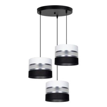  Csillár zsinóron CORAL 3xE27/60W/230V fekete/fehér/króm átm. 45 cm  kép