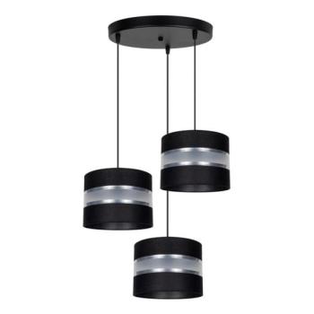  Csillár zsinóron CORAL 3xE27/60W/230V fekete/króm átm. 45 cm  kép