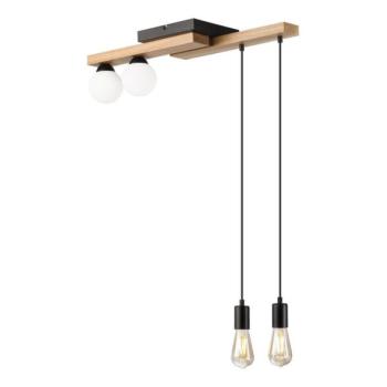  Csillár zsinóron CORTINA 2xE27/15W/230V + 2xG9/5W/230V fekete/tölgy  kép