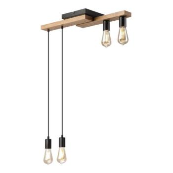  Csillár zsinóron CORTINA 4xE27/15W/230V fekete/tölgy  kép
