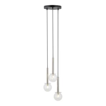  Csillár zsinóron DAISY 3xG9/12W/230V átm. 27 cm fényezett króm/fekete/átlátszó  kép