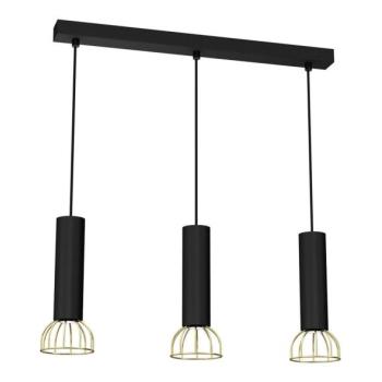  Csillár zsinóron DANTE 3xGU10/25W/230V fekete/arany  kép