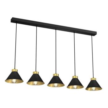  Csillár zsinóron DEMET 5xE27/60W/230V fekete/arany  kép