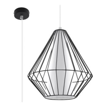  Csillár zsinóron DEMI 1xE27/60W/230V fekete/fehér  kép