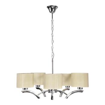  Csillár zsinóron DRAGA 5xE27/60W/230V bézs/fényezett króm  kép