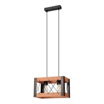  Csillár zsinóron FRIDA 2xE27/60W/230V fekete/barna bükk  kép
