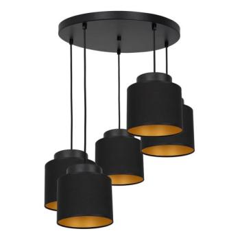  Csillár zsinóron FRODI 5xE27/60W/230V fekete kerek  kép