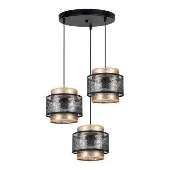  Csillár zsinóron GABI 3xE27/60W/230V arany/fekete átm. 45 cm  kép