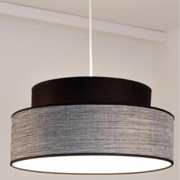  Csillár zsinóron GRACE 1xE27/60W/230V átm. 40 cm fekete/szürke  kép