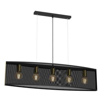  Csillár zsinóron KAGA 5xE27/60W/230V fekete/arany  kép