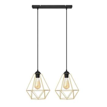  Csillár zsinóron KARO 2xE27/15W/230V arany/fekete  kép