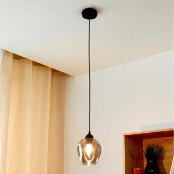  Csillár zsinóron LILI 1xE27/15W/230V fekete/szürke  kép