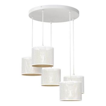  Csillár zsinóron LOFT SHADE 5xE27/60W/230V fehér/arany  kép