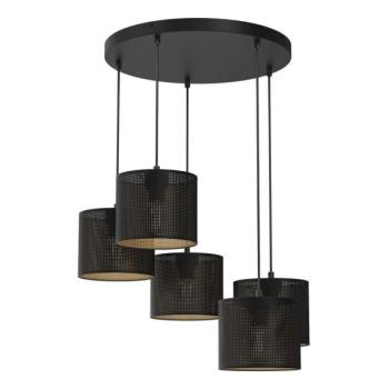  Csillár zsinóron LOFT SHADE 5xE27/60W/230V fekete/arany  kép