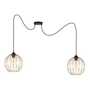  Csillár zsinóron MATT 2xE27/60W/230V pók fekete/réz  kép