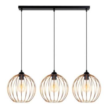  Csillár zsinóron MATT 3xE27/60W/230V fekete/réz  kép