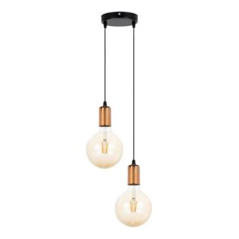  Csillár zsinóron MIROS 2xE27/60W/230V kerek fekete/réz  kép