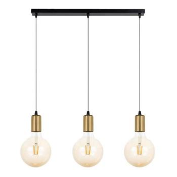  Csillár zsinóron MIROS 3xE27/60W/230V fekete/arany  kép