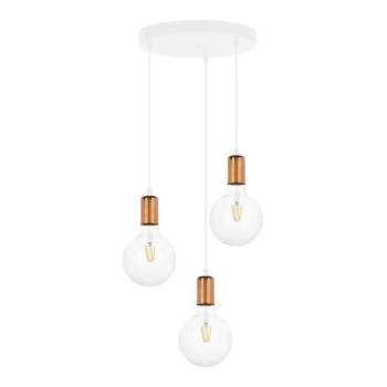 Csillár zsinóron MIROS 3xE27/60W/230V kerek fehér/réz  kép