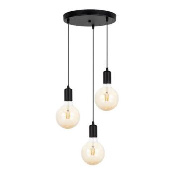  Csillár zsinóron MIROS 3xE27/60W/230V kerek fekete  kép
