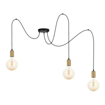  Csillár zsinóron MIROS 3xE27/60W/230V pók fekete/arany  kép