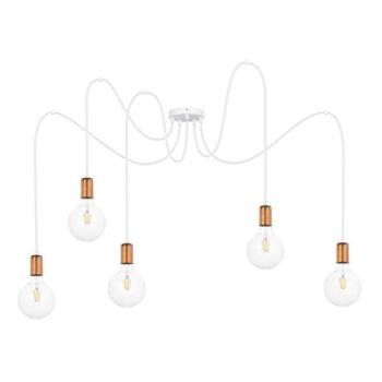  Csillár zsinóron MIROS 5xE27/60W/230V pók fehér/réz  kép