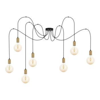  Csillár zsinóron MIROS 7xE27/60W/230V pók fekete/arany  kép