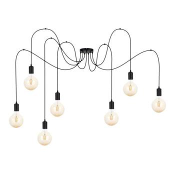  Csillár zsinóron MIROS 7xE27/60W/230V pók fekete  kép