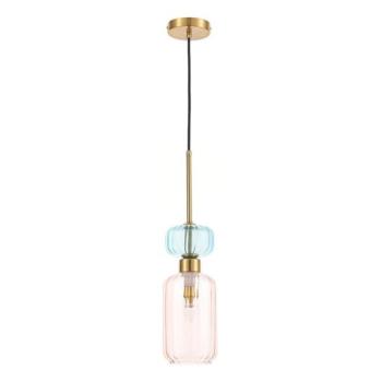  Csillár zsinóron MOLLY 1xE14/40W/230V átm. 12 cm arany/rózsaszín/kék  kép