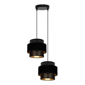  Csillár zsinóron NESS 2xE27/60W/230V á. 30 cm fekete  kép