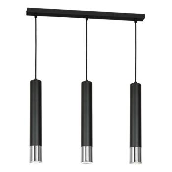  Csillár zsinóron NEST 3xGU10/8W/230V fekete/fényes króm  kép
