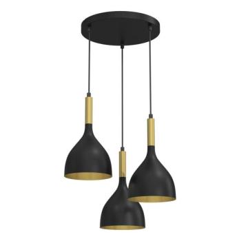  Csillár zsinóron NOAK 3xE27/15W/230V fekete/arany  kép