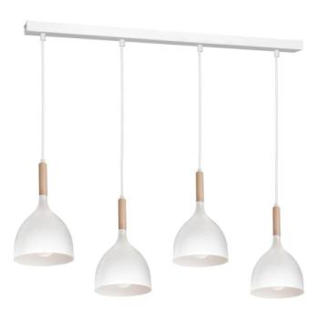  Csillár zsinóron NOAK WOOD 4xE27/15W/230V fehér/bükkfa  kép